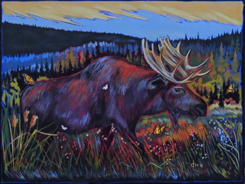 Blue Moose oil on canvas 
36 x 48  $3600